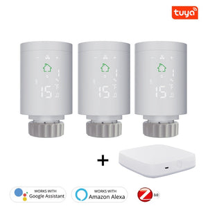 Tuya ZigBee3.0 Smart Radiator Actuator Programmable Thermostatic Radiator Valve Temperature Controller Voice Control via Alexa