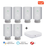 Tuya ZigBee3.0 Smart Radiator Actuator Programmable Thermostatic Radiator Valve Temperature Controller Voice Control via Alexa