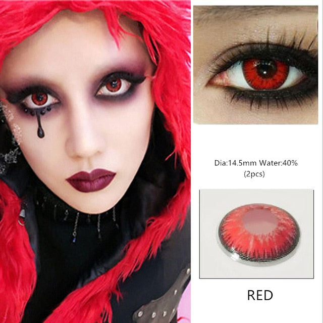 EYESHARE 1 Pair  Beautiful Pupil  Eye Cosmetic Colorful Contact Lenses Halloween Cosplay Lenses Crazy Lens for Eyes